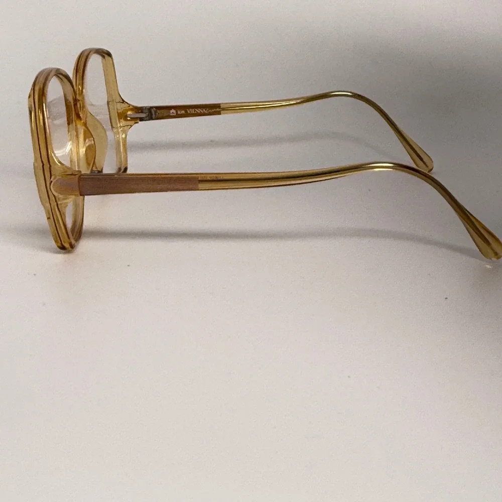 Vienna Line 1563 Vintage Eyeglasses Frames Amber Slovenia Optyl Oversized Square
